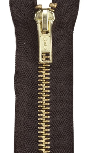 Brass Closed Fashion Zipper 14in Cloister Brown
