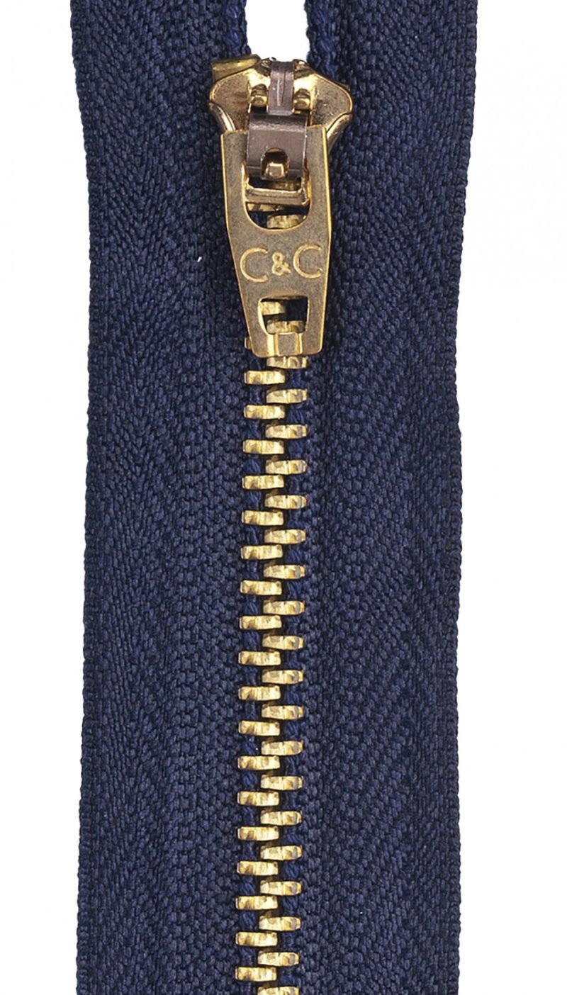 Packaged Metal Jean Zipper 9in Navy