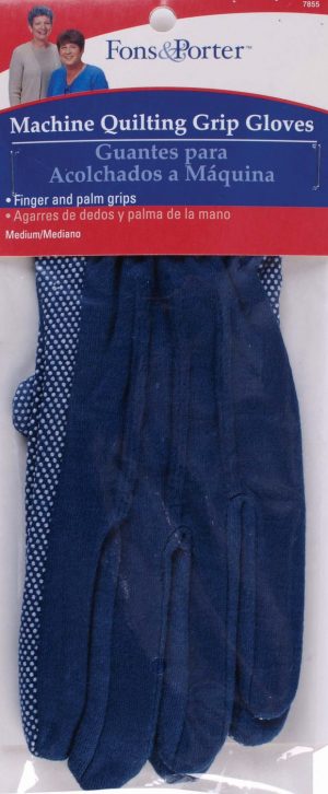 Glove Machine Quilting Grip Medium Blue 1 pair