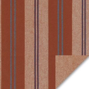 Rust Red, blue, and Khaki Yarn Dyed Stripe Taos Flannel