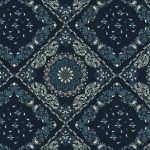 Navy Paisley Handkerchief 108in Wide Back