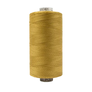 Dark Gold – Wonderfil Konfetti Solid – 50wt 3/ply 100% Egyptian Cotton Thread – Low Lint – Large Spool 1094 Yards – #KT1-401