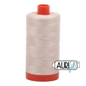 Aurifil Light Beige 50wt 2/ply – 100% Egyptian Cotton Mako Thread – Large Spool 1422 Yards – #MK50-2310