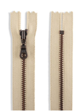 YKK 9" Antique Copper Donut Pull Bag Zipper - Light Beige (010) #ACPD459010