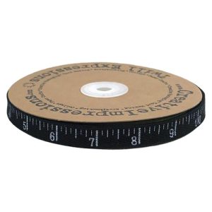 100% Cotton Antique Ruler Twill Tape Black/White  – 1/2 in – By the Yard –  Creative Impressions  #80487
