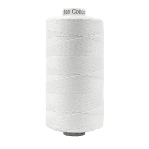 White – Wonderfil Konfetti Solid – 50wt 3/ply – 100% Egyptian Cotton Thread – Low Lint – Large Spool 1094 Yards – #KT1-100