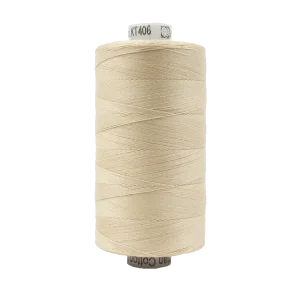Ivory – Wonderfil Konfetti Solid – 50wt 3/ply – 100% Egyptian Cotton Thread – Low Lint – Large Spool 1094 Yards – #KT1-406